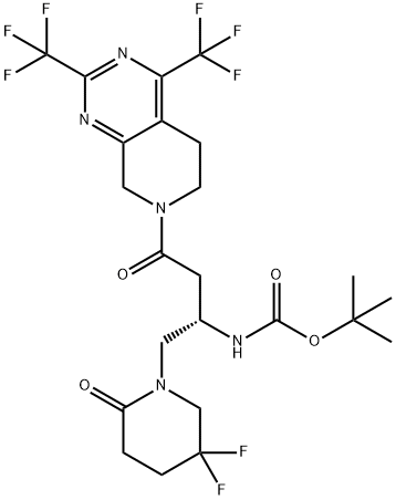 ((1S)-3-{2,4-bis(trifluorometylo)-5,8-dihydropirydo[3,4-d]pirymidyn-7(6H)-ylo}-1-[(5,5-difluoro-2-oksopiperydyn-1-ylo)metylo]-3-oksopropylo)karbaminian tert-butylu