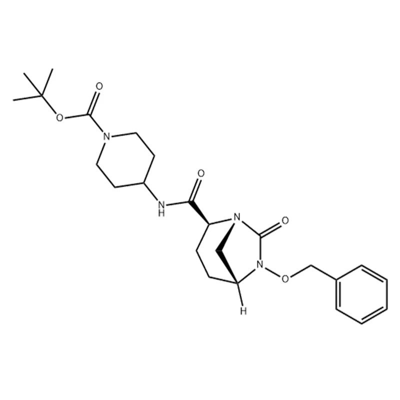 4-((2S,5R)-6-(benzyloksy)-7-okso-1,6-diazabicyklo[3.2.1]oktano-2-karboksyamido)piperydyno-1-karboksylan tert-butylu